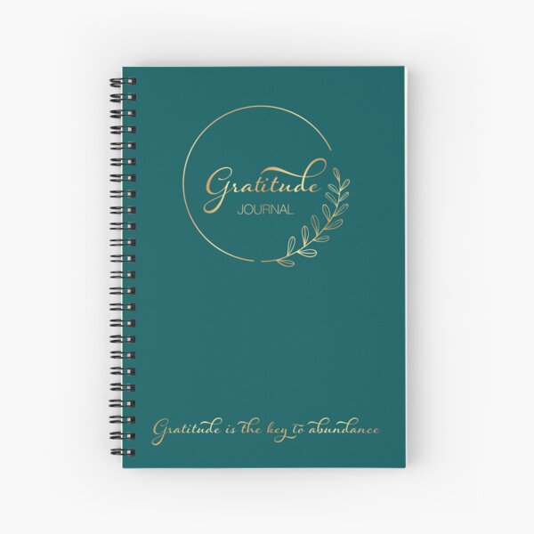 Aperçu de l'œuvre Gratitude Journal. Teal and Gold créée et vendue par FocusAndFlow.