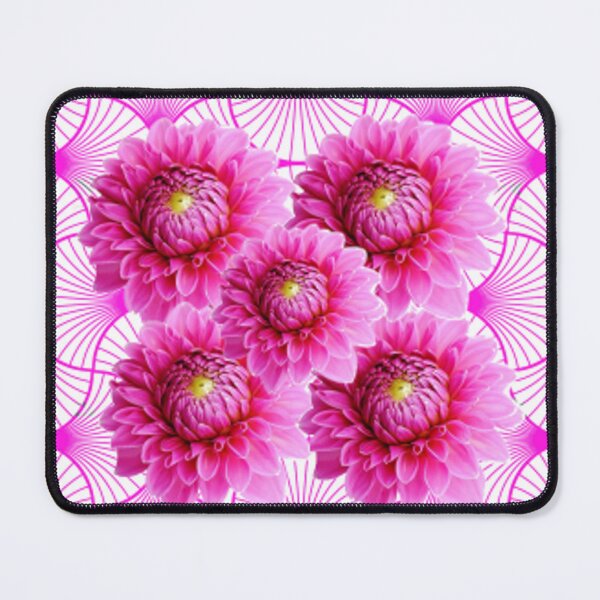 Item preview, FUCHSIA DAHLIA FLOWERS GEOMETRIC PATTERN PINK ART designed and sold by sharlesart.