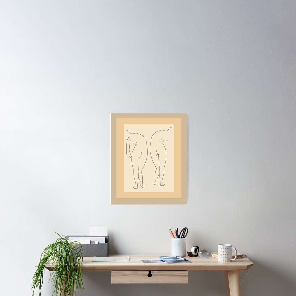 Two Naked Women Matisse Style Line Art Poster For Sale By Artswag Redbubble