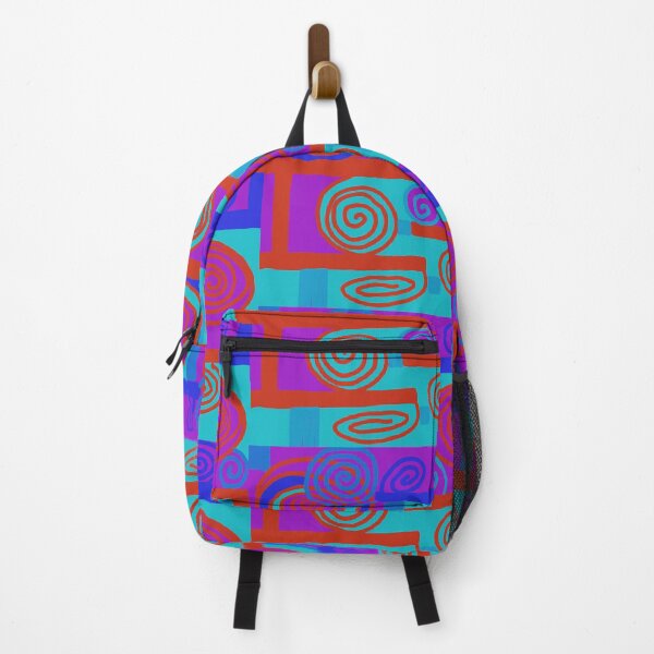 Item preview, Dazzling Psychedelic Abstract Pattern, Lines and Spirals, Blue and Red designed and sold by PeckoBird.