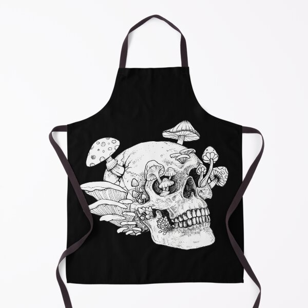 Item preview, Skull With Mushrooms (Black and White) designed and sold by Pob Hosking.
