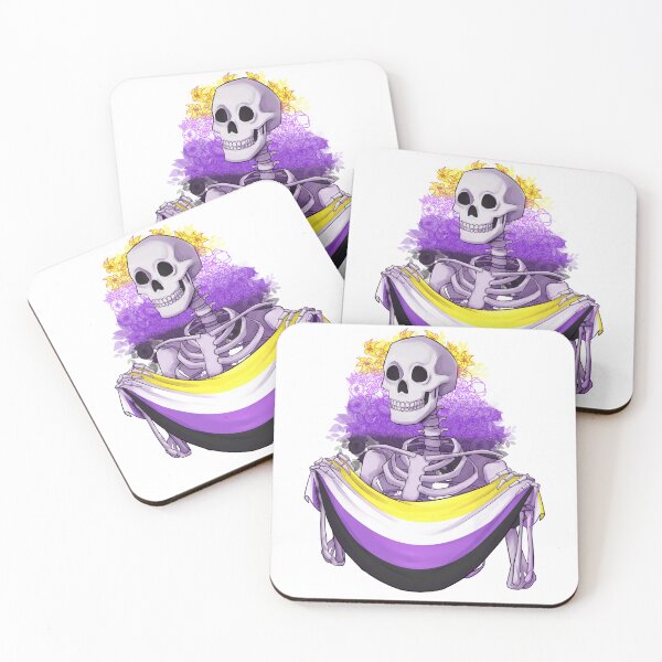 Item preview, Nonbinary Pride Skeleton designed and sold by StarSketchMEH.