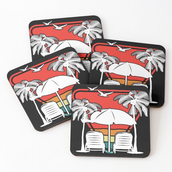 Item preview, Summer Plam Beach Colada Tree Sunset Retro Vintage Art Design Happy Apparel Essential Inspiration Joy Mood Funny designed and sold by DesignByHeartUK.