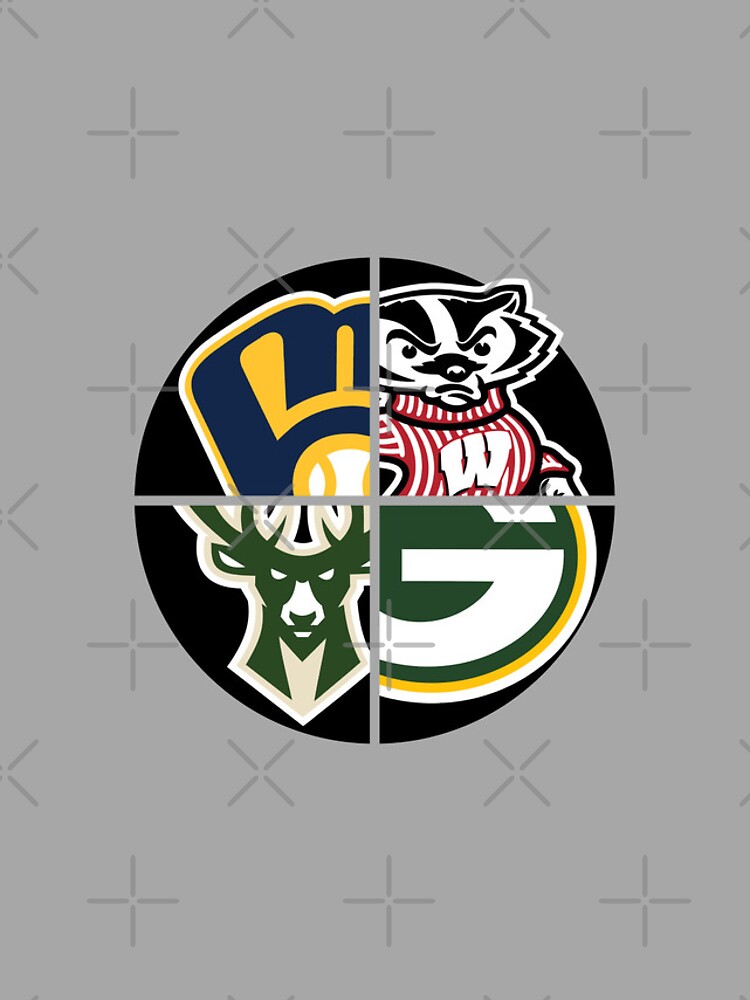 Badgers Brewers Packers Bucks Combined Logo