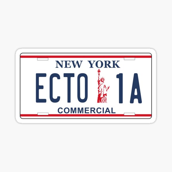 Ghostbusters - Ecto1A Nummernschild Sticker