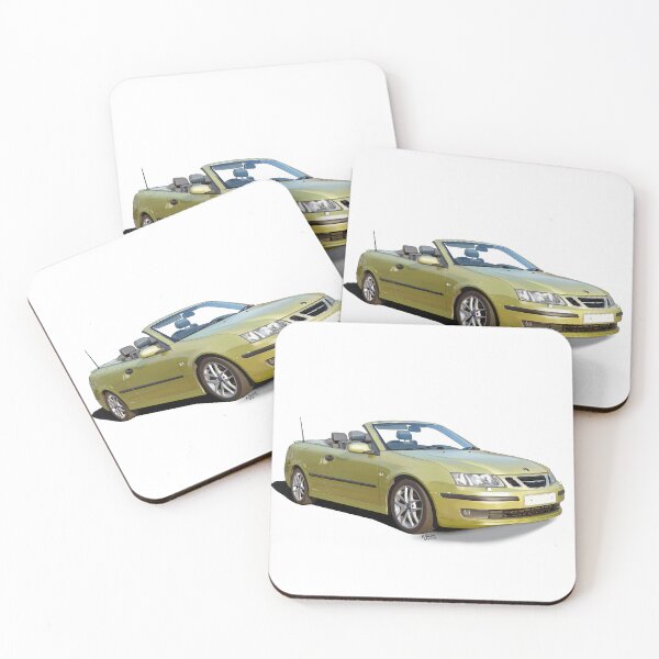 Item preview, saab 9-3 convertible lime yellow green designed and sold by Theoldgirl900.
