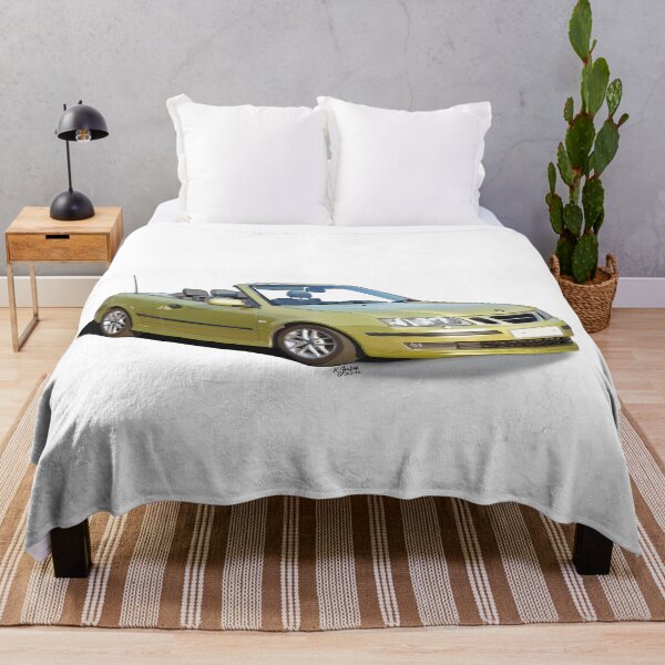 Item preview, saab 9-3 convertible lime yellow green designed and sold by Theoldgirl900.