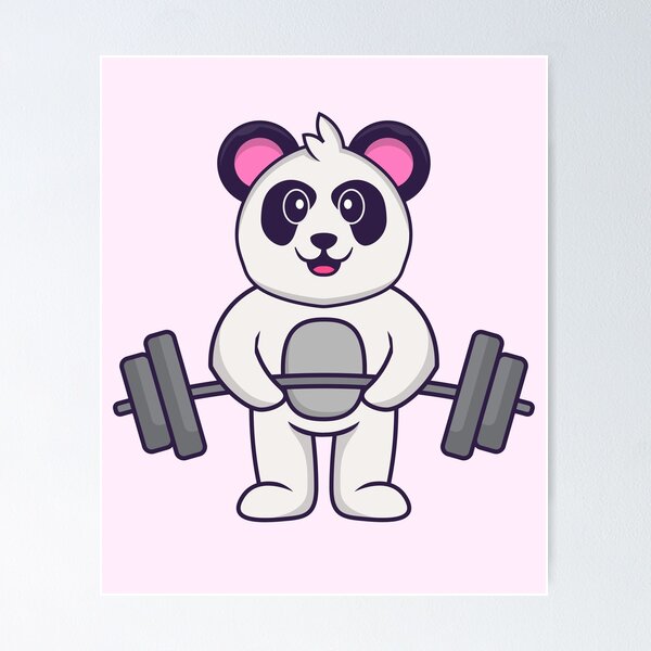 Cute Panda Training, cute panda training, panda, weightlifting, cute panda,  gym, fitness, training, funny, workout, exercise, panda weightlifting