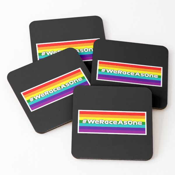 Item preview, Versión de la bandera #WeRaceAsOne: colores del orgullo LGBT (fondo blanco y negro) designed and sold by FilipeFerreira.