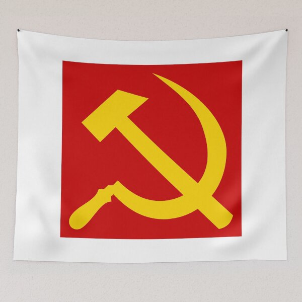 Item preview, Hammer and sickle on red background. designed and sold by guijomatos.