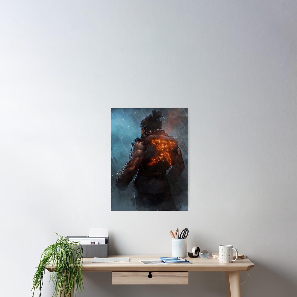 Akuma Straßen-Kämpfer-Plakat-Kandschi Poster