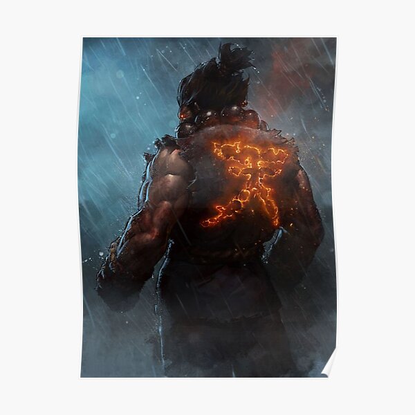 Akuma Straßen-Kämpfer-Plakat-Kandschi Poster
