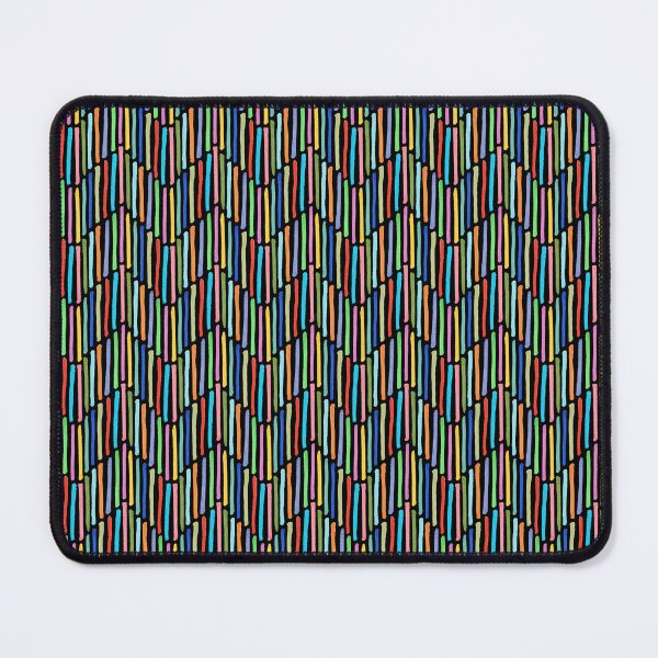Item preview, Colorful vertical lines in chevron pattern on black background. Pattern design. Illusionist pattern designed and sold by Becky Hunter.