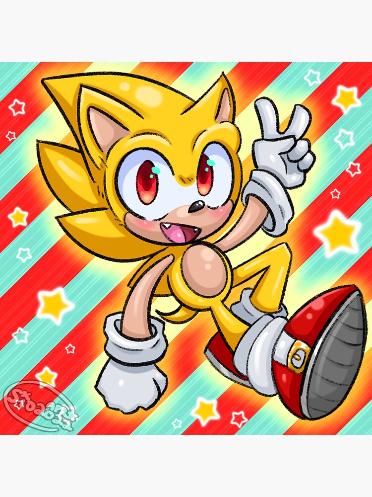 Super Sonic from the Sonic The Hedgehog 2 Movie Digital Print Sticker for  Sale by AniMagnusYT