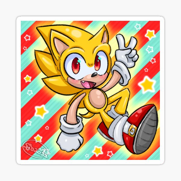 Super Sonic from the Sonic The Hedgehog 2 Movie Digital Print Sticker for  Sale by AniMagnusYT