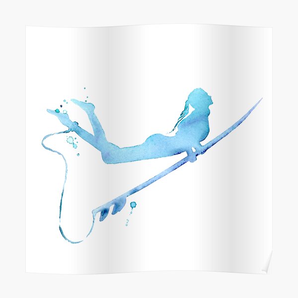 Duck Diving - Surf Art of Surfer Girl Poster