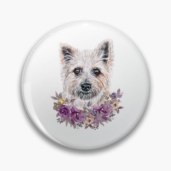 Item preview, Cute Cairn Terrier with Purple Flowers Illustration Art designed and sold by adriana-holmes.