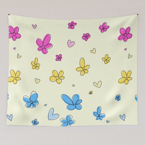 Item preview, Heartstopper flowers and hearts mix (pan flag colors) designed and sold by Sophprano.