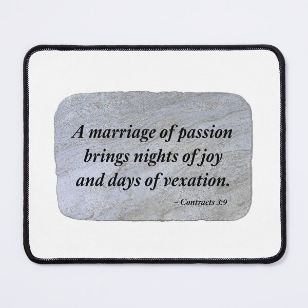 Item preview, A marriage of passion brings nights of joy and days of vexation. designed and sold by Chemobius.
