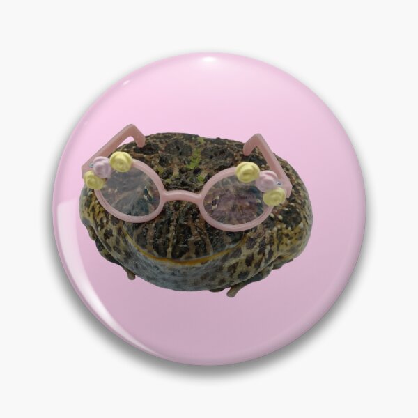 Item preview, Cute pink glasses frog designed and sold by LimetheFrog.
