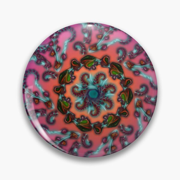 Item preview, Pink Teal Seven Pointed Spiral Cosmic Mandala  designed and sold by kernowerno.
