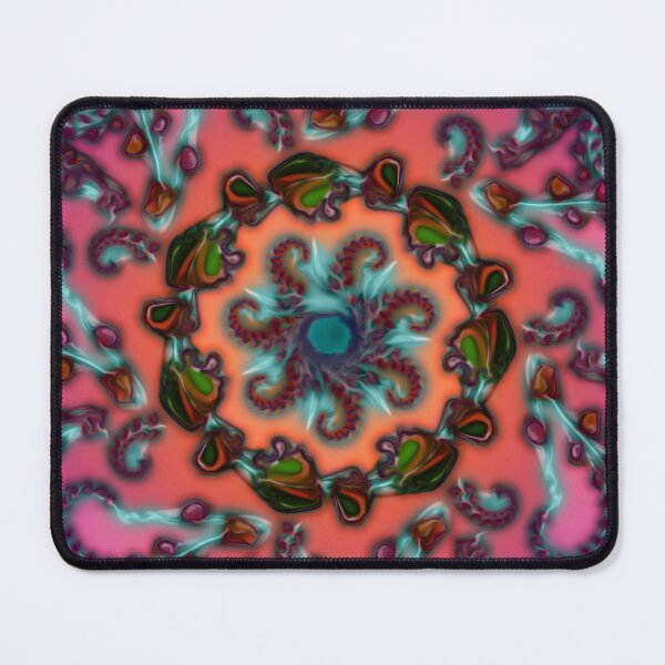 Item preview, Pink Teal Seven Pointed Spiral Cosmic Mandala designed and sold by kernowerno.