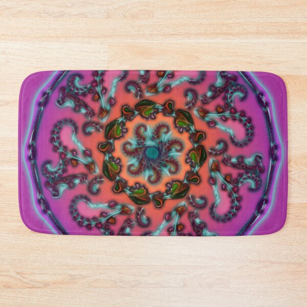 Item preview, Pink Teal Seven Pointed Spiral Cosmic Mandala  designed and sold by kernowerno.