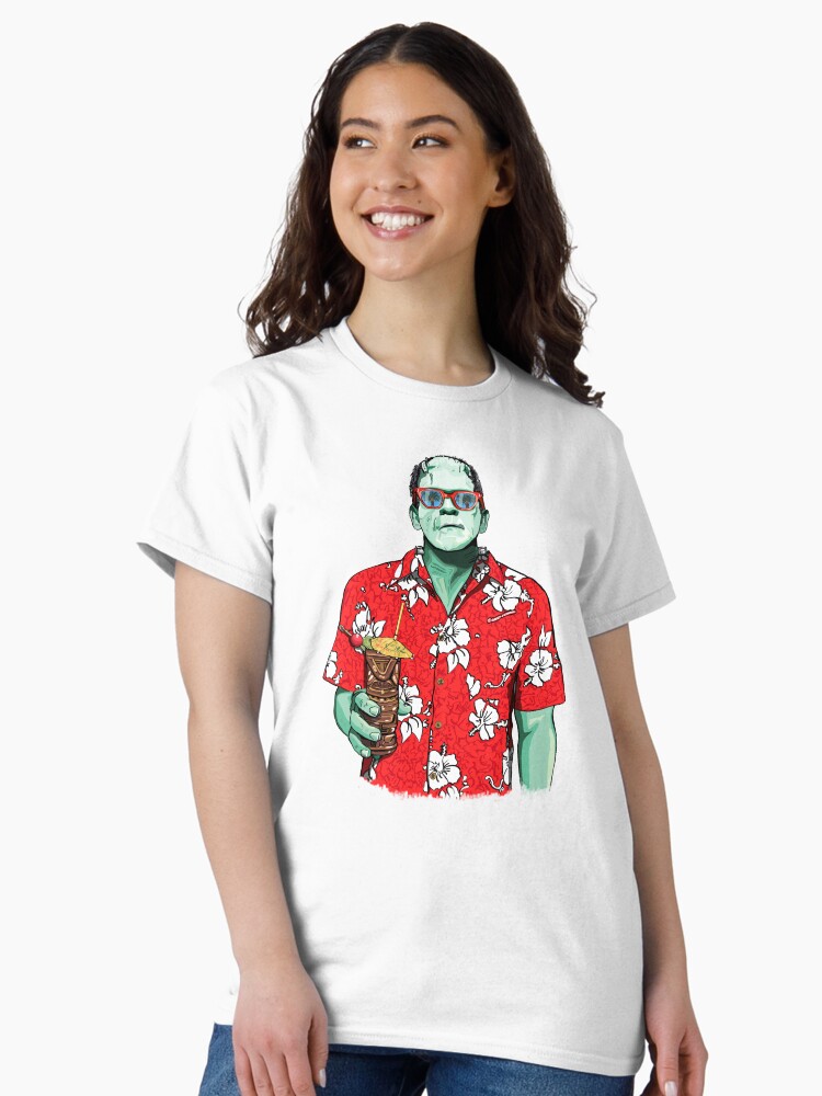 Thumbnail 2 of 7, Classic T-Shirt, Dr. Frankenstein's Tiki Monster designed and sold by FanboyMuseum.