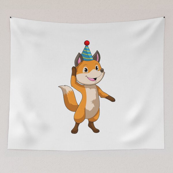 Item preview, Fox at Party with Party hat designed and sold by Snabdesign84.