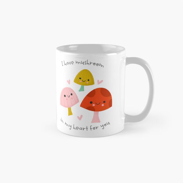 Aperçu de l'œuvre Cute Happy Mushrooms and Hearts créée et vendue par Heather Rosas.