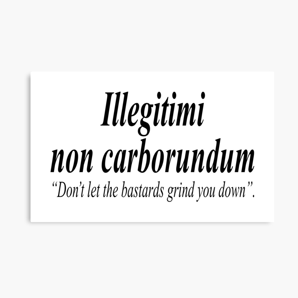 Fight Back Illegitimi Non Carborundum Is A Mock Latin Aphorism Meaning Don T Let The Bastards Grind You Down Photographic Print By Tomsredbubble Redbubble
