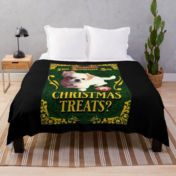 Item preview, Merry Christmas Did Someone Say Christmas Treats Pekingese White Dog designed and sold by teewearstyle.