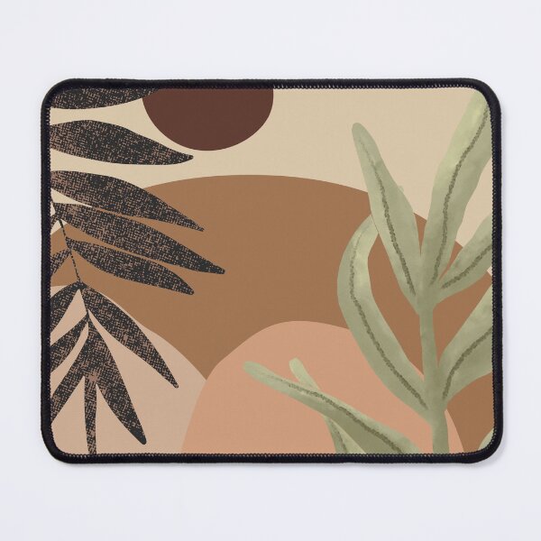 Artikelvorschau, Minimal Modern Abstract Shapes Black Leaves Warm Tones Design entworfen und verkauft von zedonee.
