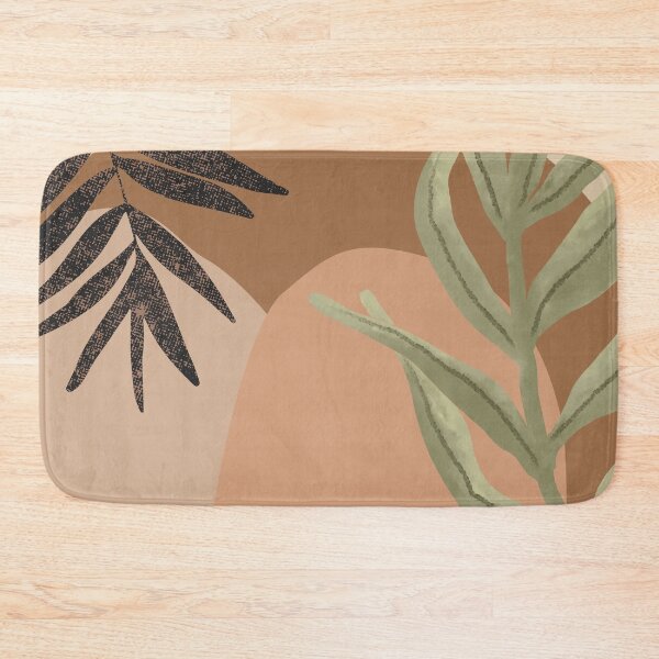 Artikelvorschau, Minimal Modern Abstract Shapes Black Leaves Warm Tones Design entworfen und verkauft von zedonee.