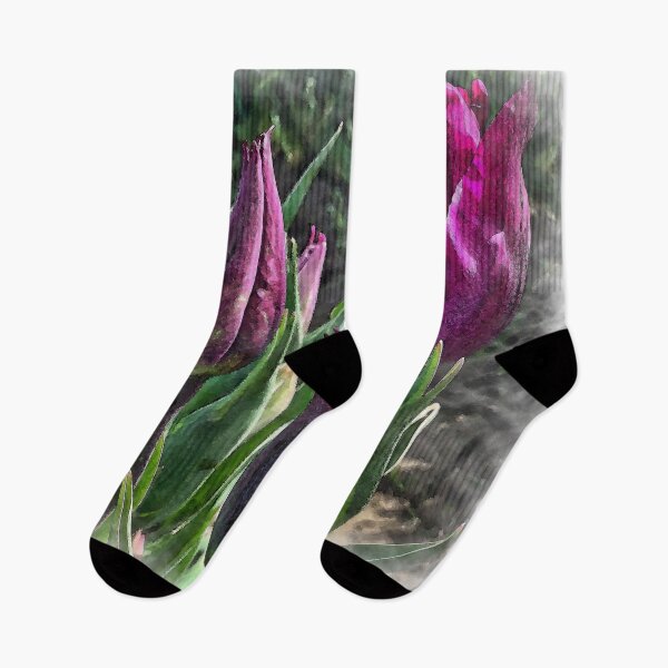 Item preview, Dark Purple Tulips Opening designed and sold by KirtTisdale.