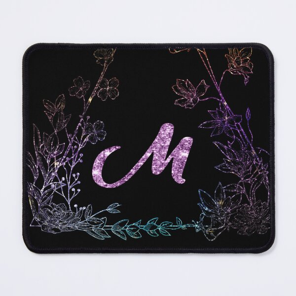 Item preview, Glitter Floral Monogram M designed and sold by ModernStyleBoho.