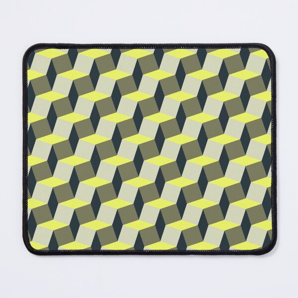 Item preview, Cool Geometric 3 Dimensional Optical Illusion Pattern in Yellow and Grey designed and sold by Art-and-Archaeo.