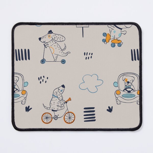Item preview, Dog art riding a scooter, bicycle, automobile, skates designed and sold by Lady Bruniere.