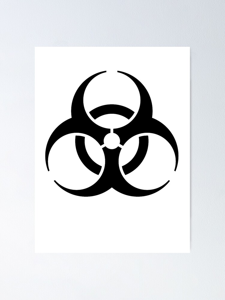 "BIO HAZARD. Symbol, Biological hazard, Danger, WARNING, IN BLACK