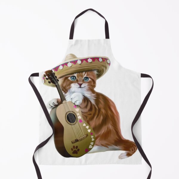Item preview, The musician cat with his sombrero hat designed and sold by Karine Dupras.