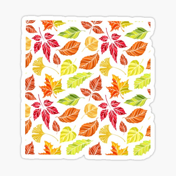beautiful different autumn leaves dark Sticker