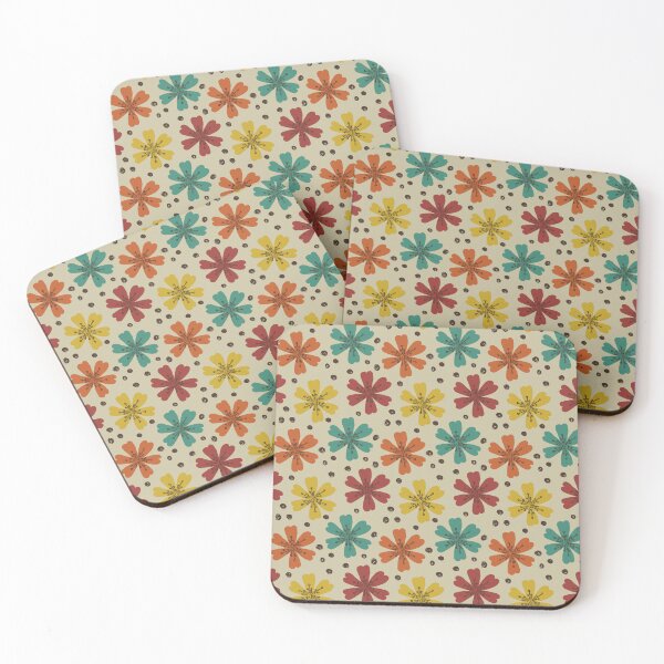 Item preview, Flower pattern in retro colors: 1960s and 1970s designed and sold by Becky Hunter.