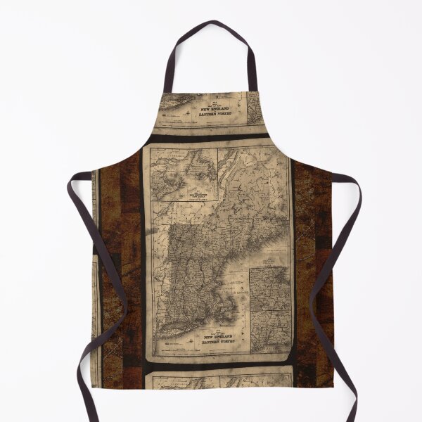 Item preview, Antique Map Of New England With Rustic Frame Design designed and sold by EarthArtDesigns.
