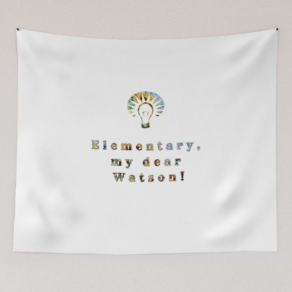 Item preview, Elementary, my dear Watson., words with pattern by Marina Daniluka designed and sold by MariDaniArt.