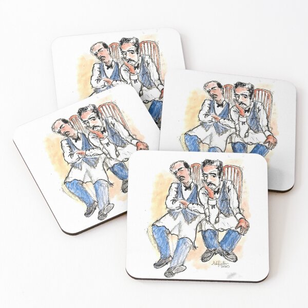 Item preview, Two Waiters Resting Between Customers designed and sold by DonSylvester.