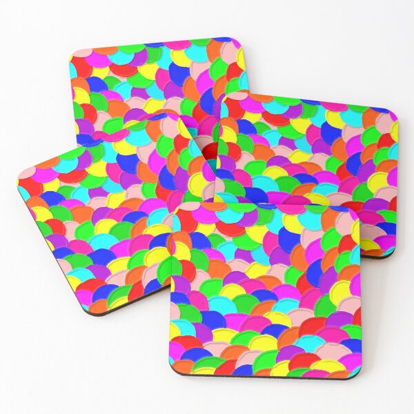 Item preview, Rainbow Dragon Scales, Psychedelic Abstract Painting, Single and Large Sized Repeating Pattern designed and sold by Nicolette Olivier.