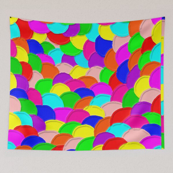 Item preview, Rainbow Dragon Scales, Psychedelic Abstract Painting, Single and Large Sized Repeating Pattern designed and sold by Nicolette Olivier.