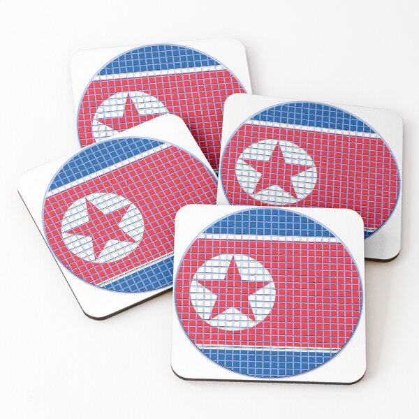 Item preview, North Korea Flag Rounded - Squares Pixel  designed and sold by MoonElite.