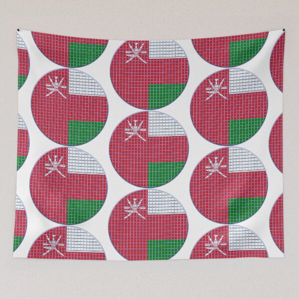 Item preview, Oman Flag Rounded - Squares Pixel  designed and sold by MoonElite.