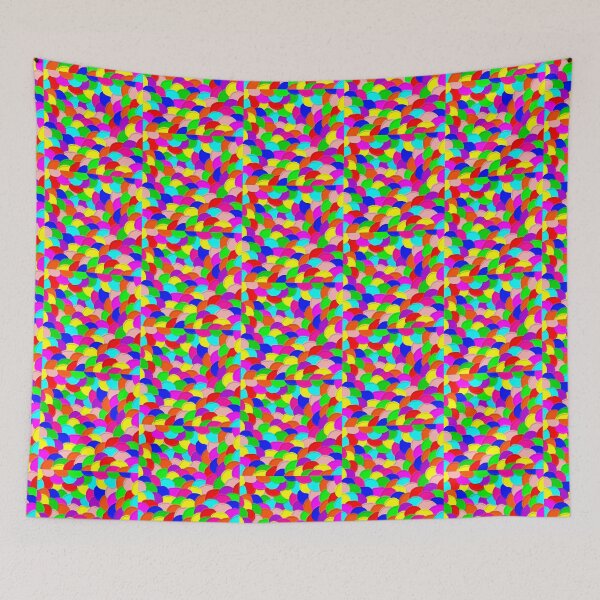 Item preview, Rainbow Dragon Scales, Psychedelic Abstract Painting, Single and Small Sized Repeating Pattern designed and sold by Nicolette Olivier.